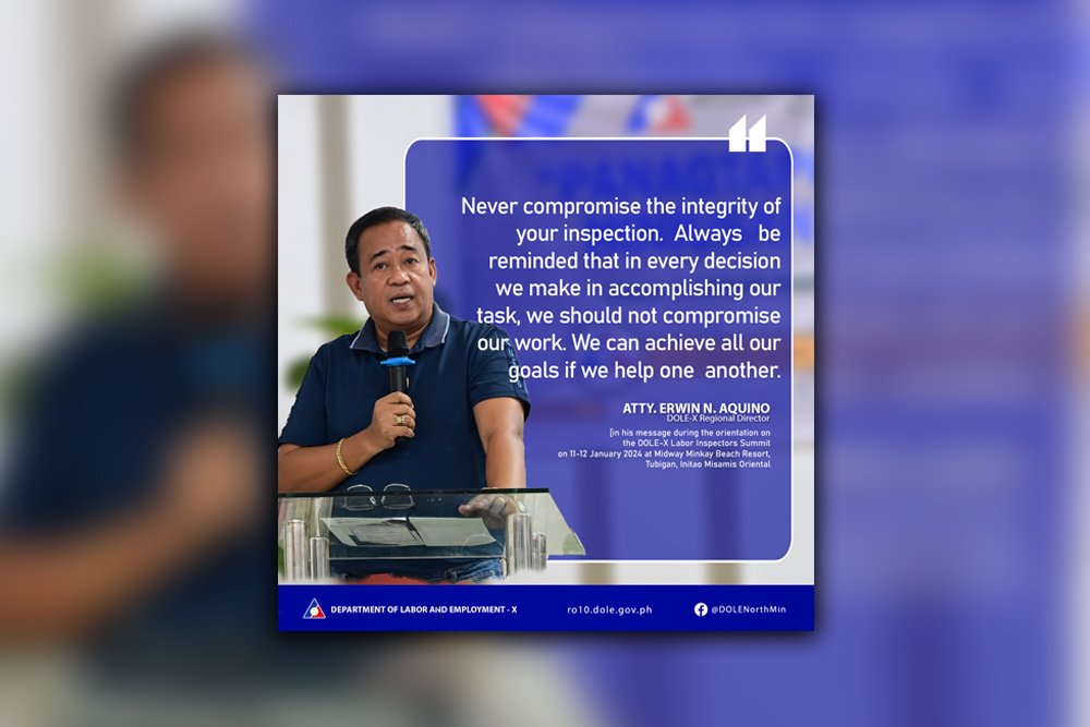 Lawyer Erwin Aquino, DOLE-10 regional director. (Supplied photo)