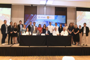 Photo shows the GCash teams headed by GXI President and CEO Renren Reyes and Chief Legal Officer, lawyer Maricor Alvarez-Adriano with the National Bureau of Investigation Teams, headed by NBI Director, lawyer Medardo de Lemos. (Supplied photo)