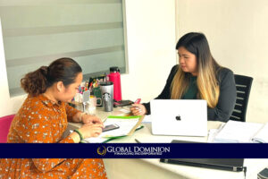 Global Dominion's Paralegal Cherry Alamis (left) and Global Dominion's Legal Counsel Atty. Legis Pangilinan (right)