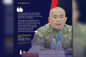 A top police official reminded every member of the Philippine National Police (PNP) in Northern Mindanao of the three words imbedded in the badge attached to their uniforms—service, honor, and justice. “It is sad to note, some of us sometimes forget why we became police officers and what we are expected to do,” said Brigadier General Ramil Montilla, who was guest speaker in a flag-raising rites on Monday, January 22, at the Camp Lt. Vicente Alagar in Cagayan de Oro, the headquarters of the PNP in Northern Mindanao. He was given arrival honors as executive officer of the Davao City-based Area Police Command-Eastern Mindanao (APC-EM).