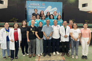 Watsons employees, volunteer doctors and LGU representatives gather at the Watsons Medical Mission in Calape, Bohol.