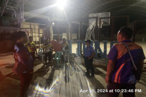 Personnel of Guinsiliban Municipal Police Station conducted Police Visibility together with the MDRRMC and BPAT at Barangay Liong, Guinsiliban, Camiguin on April 30 to monitor the situation of the barangay, prevent any occurrence of crime, and to also observe curfew hours. (Photo courtesy of PNP Camiguin)