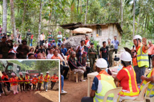 Gov. Henry S. Oaminal, Mayor Samuel L. Parojinog, and LGU officials, LTC. Benjamin B. Carag II CE (GSC) Philippine Army, Commanding Officer, 547EBn, 54Ede, LTC. Nelson Bucaterio, EXO, representing the 102nd IBde, Philippine Army, led the turnover ceremony of the road opening project at Barangay Gala in Tudela town on May 6, 2024. (PGMO)
