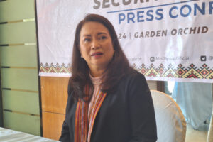 Sec. Maria Belen S. Acosta, chairperson of the Mindanao Development Authority, stated that security and development are one and the same and should be on the same track and with the same goal in a media interview during the 1st Mindanao Peace and Development Security Conference. (Photo: JMOR/PIA-10)